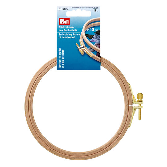 Telaio da ricamo in legno di faggio chiaro con chiusura a vite, 13 cm x 8 mm image number